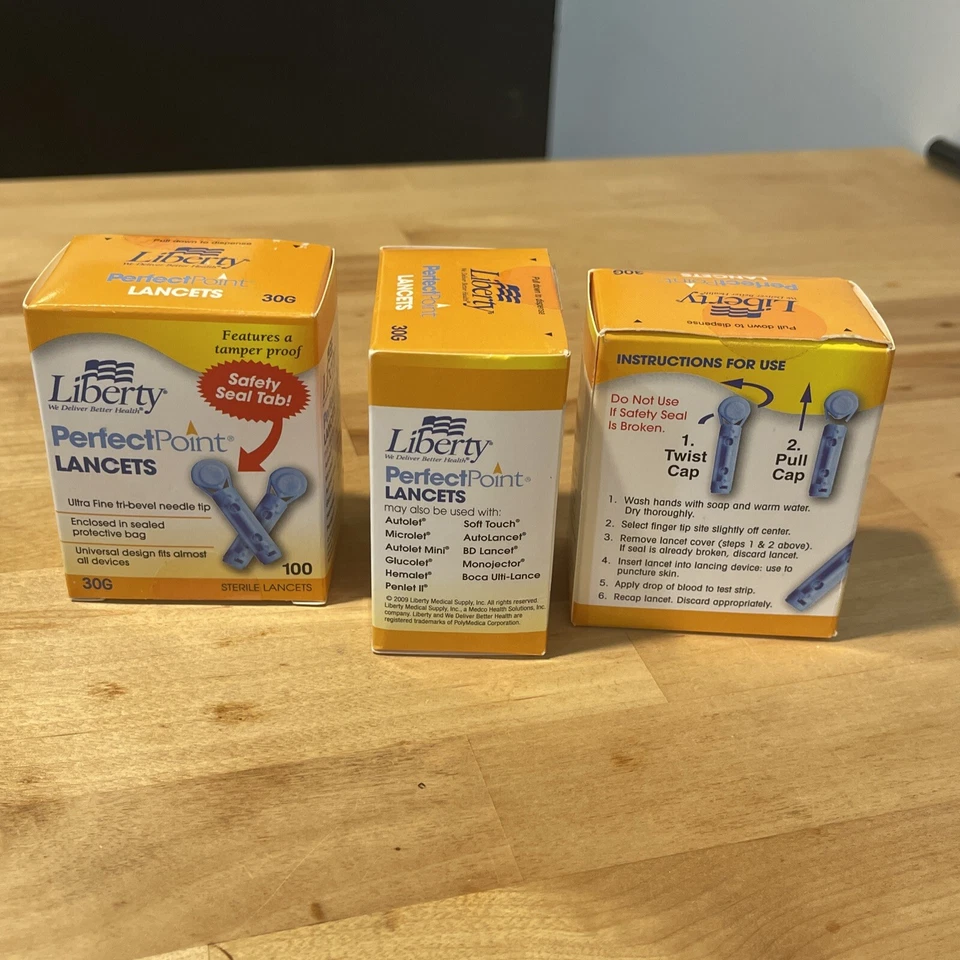 3 Boxes (x100) LIBERTY MEDICAL Perfect Point Lancets Diabetes NEW SEALED 30G - Image 2 of 4