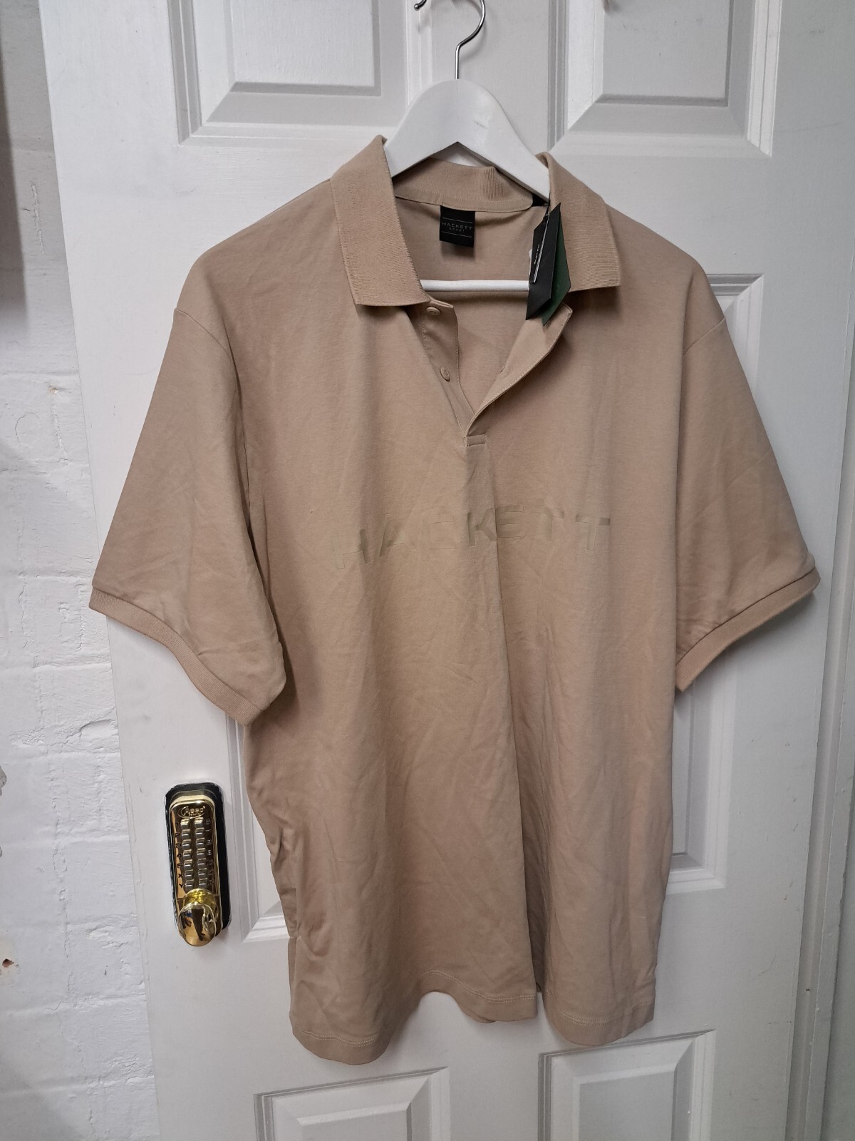 Polo nuova Hackett XXL beige manica corta cotone London Savile Fila.