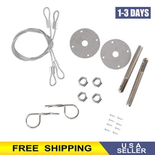 Stainless Steel Mount Hood Pin Pins Plate Bonnet Lock Kit Universal Racing Style