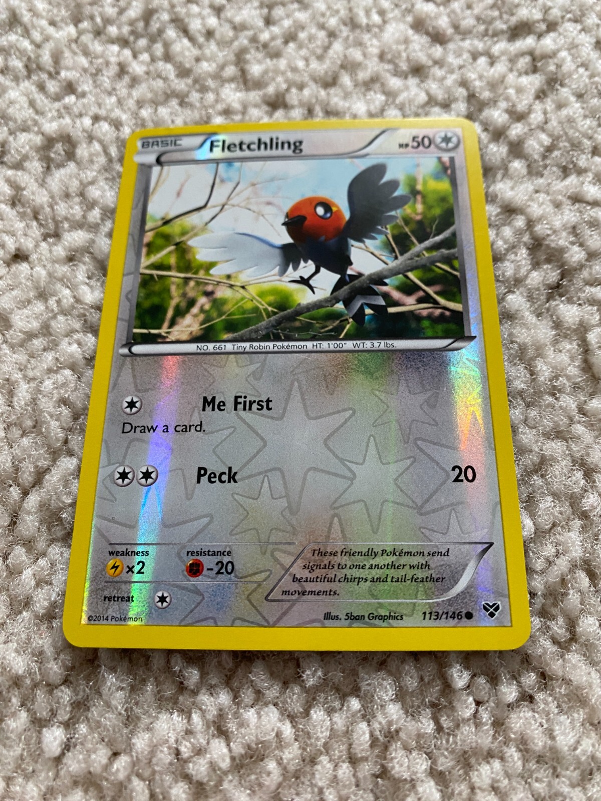 Fletchling 113/146 C Reverse Holo Pokemon TCG Card XY Base NM-MT 2014