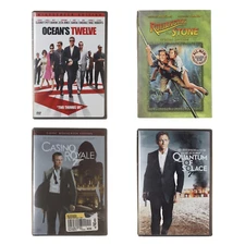 Action DVDs- Oceans 12 - Casino Royale - Romancing the Stone - Quantum of Solace