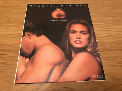 RSMBK01 WERBUNG 12X10 CINDY CRAWFORD HALSTON FÜR MICH - HECHTS
