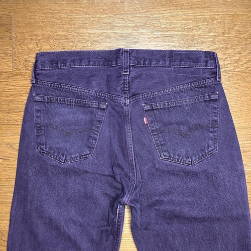 Vintage 80s Levis 501 Jeans Mens Size 34x34 (34x30) Purple Dyed Denim USA Made - Picture 5 of 10
