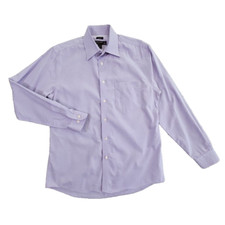 Pronto Uomo Shirt Men's 16 34/35 Purple Non-Iron Long Sleeve Button Up Italian