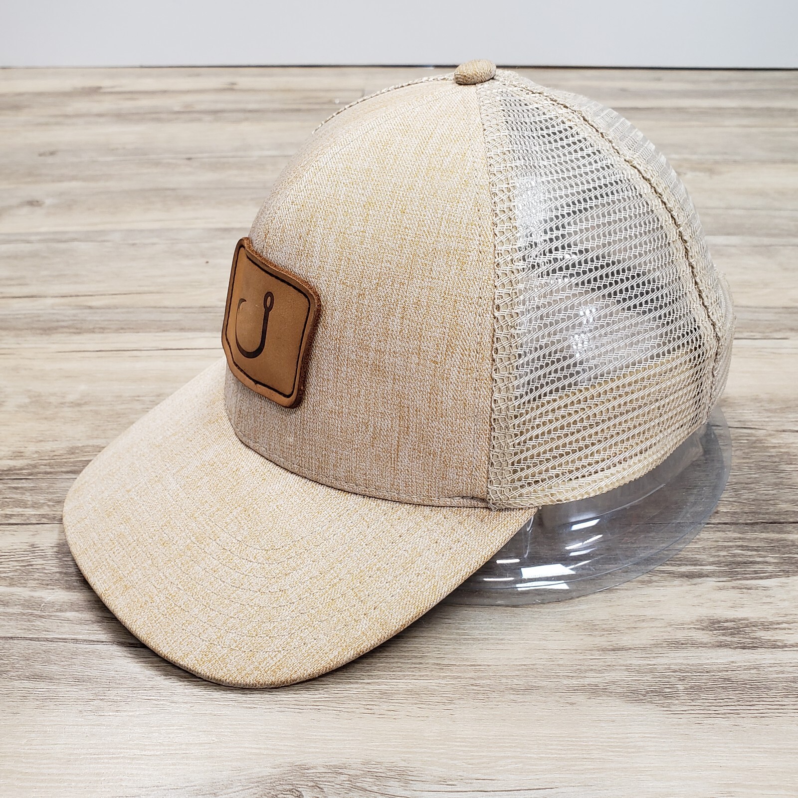 Avid Gear Hook Patch Hat Cap Snapback Beige Mesh … - image 3