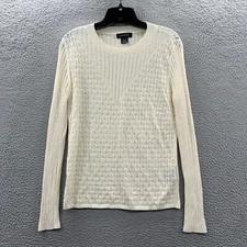Club Monaco Sweater Womens Large Top Cream White