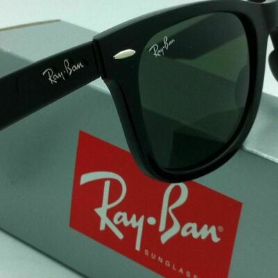 New Ray-Ban Sunglasses RB 2140 901 50-22 WAYFARER Black Frames