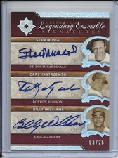 2006 UPPER DECK BILLY WILLIAMS STAN MUSIAL CARL YASTRZEMSKI AUTO SIGNED #D3/25