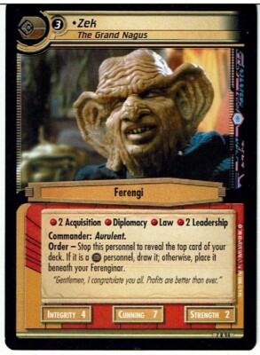 STAR TREK CCG 2E STRANGE NEW WORLDS RARE KARTE ZEK 7R94 ex