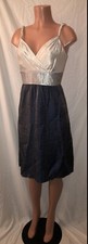 **Rare Frosted Silver & Midnight Blue Event Dress~Size 10**