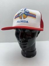 1980s 1990s Vintage Florida Snapback Hat Cap Tourist Vacation Multi Color Palm