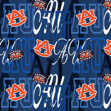 Official Licensed Auburn University Cotton Quilting Fabric-Auburn Tigers Letters