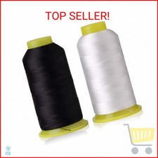 T70 69 Bonded Nylon Sewing Thread - 1500 Yard Spool - White Black 2PCS