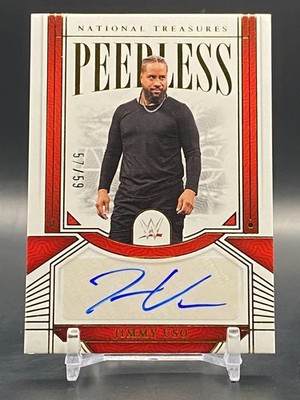 Jimmy Uso 2024 Panini National Treasures WWE Auto #/59 Peerless #PL-JUS