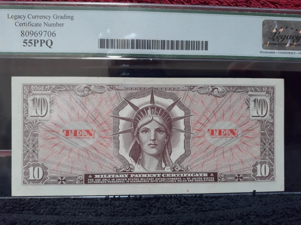 Series 641 $10 Military Payment Certificate MPC LCG 55PPQ! - Image 4 of 4