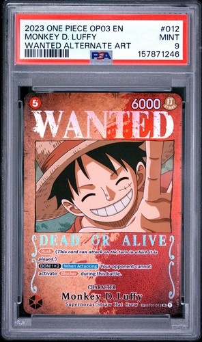 Monkey.D.Luffy (Wanted Poster) graded PSA 9 for sale on eBay