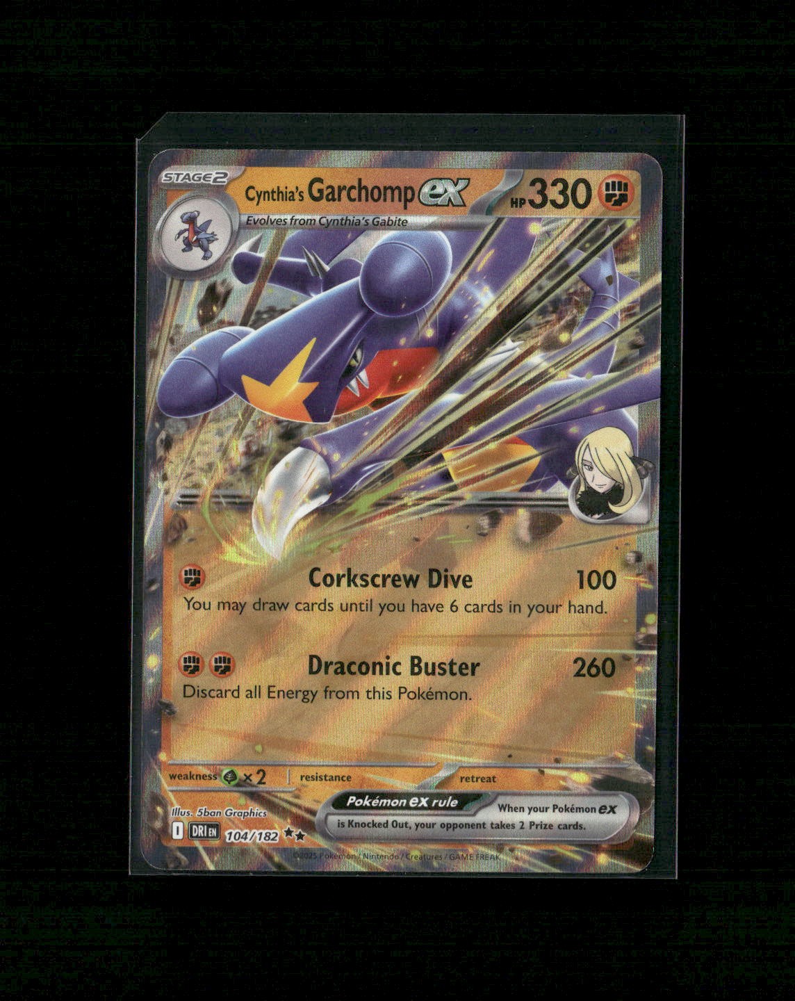 SV10: Destined Rivals #104/182 Cynthia's Garchomp ex NM A22