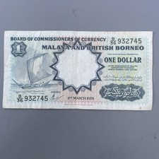 1959 Malaya and British Borneo $1 one dollar banknote