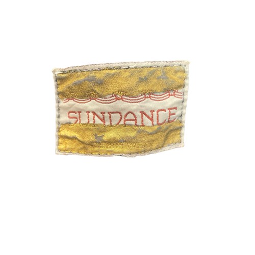 Sundance Hand Painted Feather Print Dark Denim Jacket Blue Red Size XL - Picture 9 of 9
