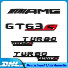 GT63S TURBO4matic+ Schwarz Schriftzug Emblem Set f&uuml;r Mercedes Benz GT AMG