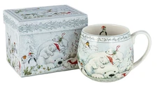 Polar Bear Bone China Mug Christmas Coffee Mug Porcelain Jumbo Mug 14.5 oz