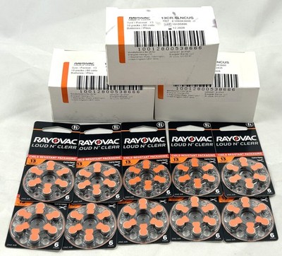 RayoVac Loud N' Clear Hearing Aid Batteries 30 Packs - 180 Cells 13CR-6LNCUS