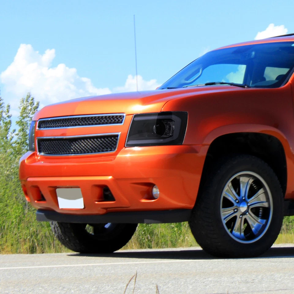 Smoke Projector Headlights Fits 2007-2013 Avalanche Tahoe Suburban LED Strip - Imagem 2 de 4