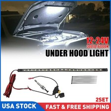 2SET Universal Flexible White Under Hood Daytime LED Light Strip Kit Waterproof