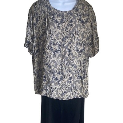 VTG Jones New York Plus 14 Floral Boho Blouse Cottagecore Whimsigoth Avantgarde