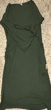 WOMENS/LADIES OLD NAVY MATERNITY LONG SLEEVED TIE FRONT DRESS-SIZE LARGE-GREEN