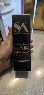 Straight Ahead Revitalizing Moroccan Hair Serum Biotin Argan Oil Keratin