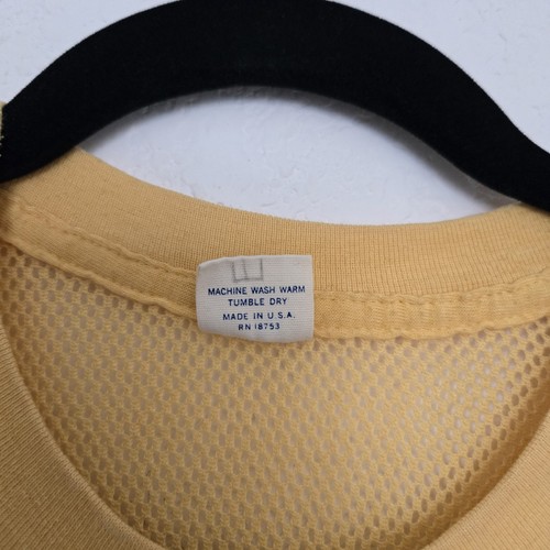 5050 Vintage M Yellow Fishnet Mesh Short sleeve Top - Picture 6 of 6