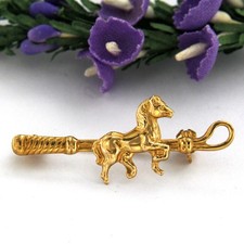 Spilla da Giacca in ORO Giallo 18 kt 750 Cavallo Cavallino Vintage da Uomo Donna