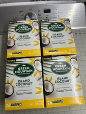 4-pack 24/CT Green Mountain Coffee Island Coconut K-Cups Light Roast BB 3/24