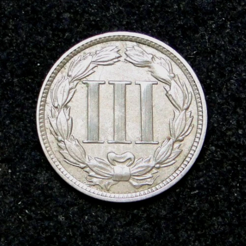 1869 THREE CENT NICKEL OLD U.S. TYPE COIN - Image 2 of 2