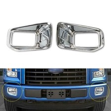 Car Front Fog Light Lamp Decoration Cover Trim Fit Ford F-150 2015 - 2018 Chrome
