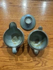 Frankoma SUGAR & CREAMER 6A 6B Westwinds Woodland Moss Excellent Condition