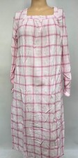 NWT Croft  Barrow 100 Cotton Flannel Nightgown Light Weight Pink Plaid 4X