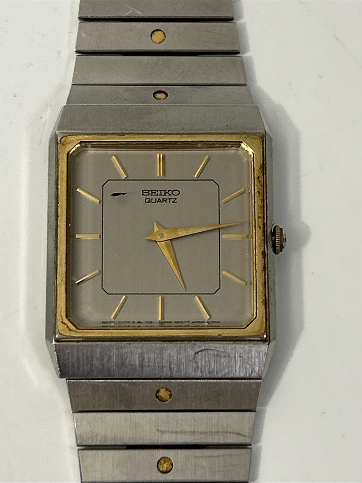 Seiko "Tank" style quartz Rectangular watch 2 Ton… - image 1