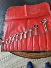 Snap-on Metric Open End Wrench Set 7mm-30mm 10 Pc Chrome Wpouch
