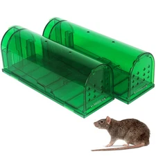 Large Humane Mouse Traps Reusable Rat Traps for Indoor/Outdoor - Safe for Kid...