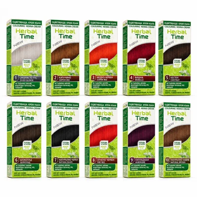 Herbal Time Henna Creme Haarfarbe 75ml Pflanzlich Natur Ammoniakfrei Haarpflege - Bild 1 von 4