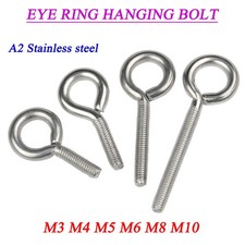 M3 M4 M5 M6 M8 M10 EYE BOLT FORGED THREADED RING CATENARY WIRE HANGING SCREW