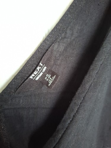 Next Black Linen Mix Top with Ruffle Sleeve and Buttons Size 12 - Picture 4 of 4