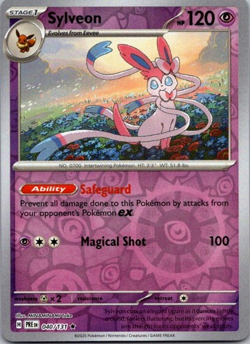 Pokemon Sylveon 040/131 Prismatic Evolutions Reverse Holo Near Mint