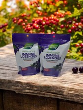 Nature's Way Immune 24 Lozenges Elderberry with Vitamin C Wild Cherry Two-Pack