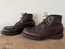 Red Wing Heritage Rough Neck Moc Toe Brown Leather Boots Size UK10 Made In USA