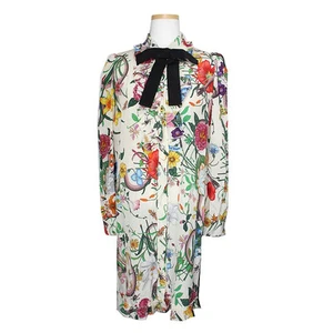 Robe Gucci en soie bouquet de fleurs 44 100785656