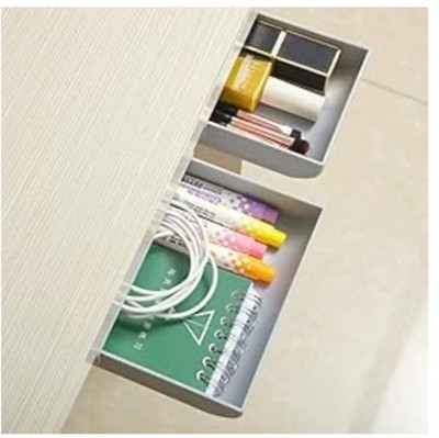 2 Pack Under Desk Slide Out Drawer / Desk Organizers ~ GRAY ~ NEW