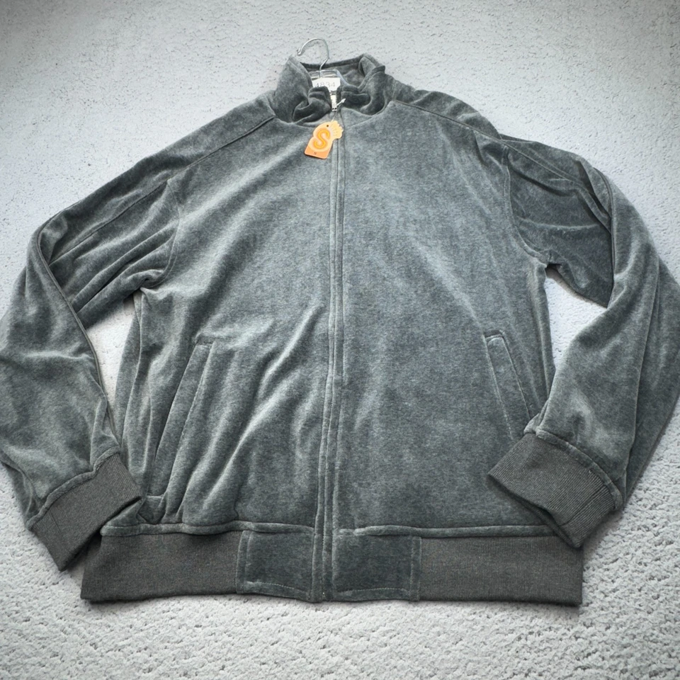 Sweatsedo Tracksuit Set Mens Small Gray Velour Zip Jacket Jogger Pants Two Piece - Image 2 of 4